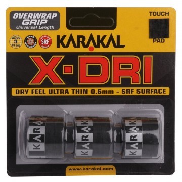 Karakal X-DRI Overwrap Grip 3Pack Black